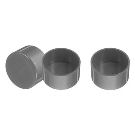 sourcing map 3 Pcs PVC Pipe End Cap Fitting, 75mm/3" ID Furniture Grade Pipe End Cap Plug Adapter Pipe Plug Socket Fittings for Sewer Drain Pipe Connections, DIY Garden Shelf, Grey