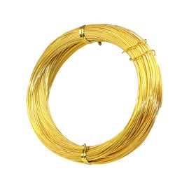 Qaixwuyi Gold Craft Wire 1 mm x 40 m Wire for Crafts Jewellery Wire Modelling Wire Process Aluminium Wire for Jewellery Making Crafts Sculpture Crafts