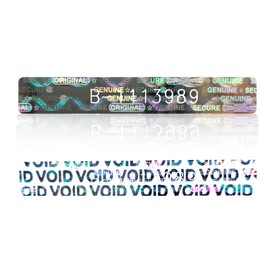 200pcs Tamper Proof Stickers, Warranty Stamp with Serial Number, Hologram Sticker, 50 x 7.5 mm (Silver)