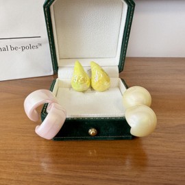 3 Pairs Statement Earrings for Women Cute Acrylic Resin Colorful Drop Earrings Set Teardrop Chunky Hoop Earrings Lightweight Hypoallergenic Fashion accessories (style5)