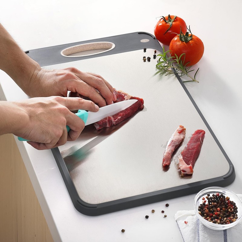SsnDdm Double-Sided Cutting Board for Kitchen - 304 Stainless Steel