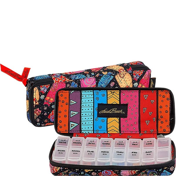 Multi Feline Quilted 7-Day Pill Organizer