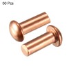 sourcing map 50pcs 5/32" x 25/64" Round Head Copper Nails