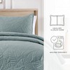 BOURINA Ultrasonic Aqua Queen Quilt Set 3-Piece Bedding Set Coverlet