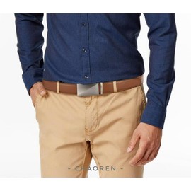 CHAOREN Men’s Automatic Leather Ratchet Belt without Holes, for Business Suit, 35 mm, Adjustable Size