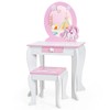 MAT EXPERT Kids Vanity Set with Stool & Mirror, Toddler