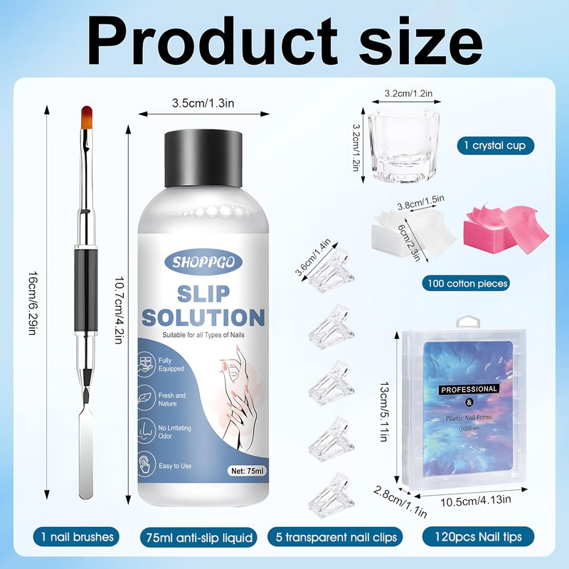 SHOPPGO Slip Solution Polygel, Acrylic Liquid for Nails, 75 ml