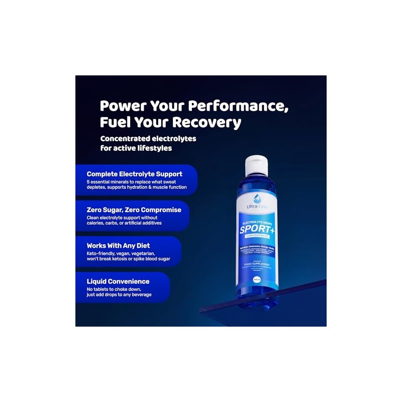 Ultra Lyte Electrolyte Drops Sport+ Concentrate - 240ml Fast Hydration