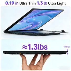 ROYY 14" Laptop Screen Extender, 0.19" Ultra-Thin Portable Monitor, FHD 1080P Dual Screen for 13-17" Laptops, Plug & Play USB-C/HDMI, Travel Monitor Compatible with Windows, Mac, Android, Switch, PS5