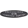 Private Property No Trespassing Cast Iron Sign Plaque Door Wall