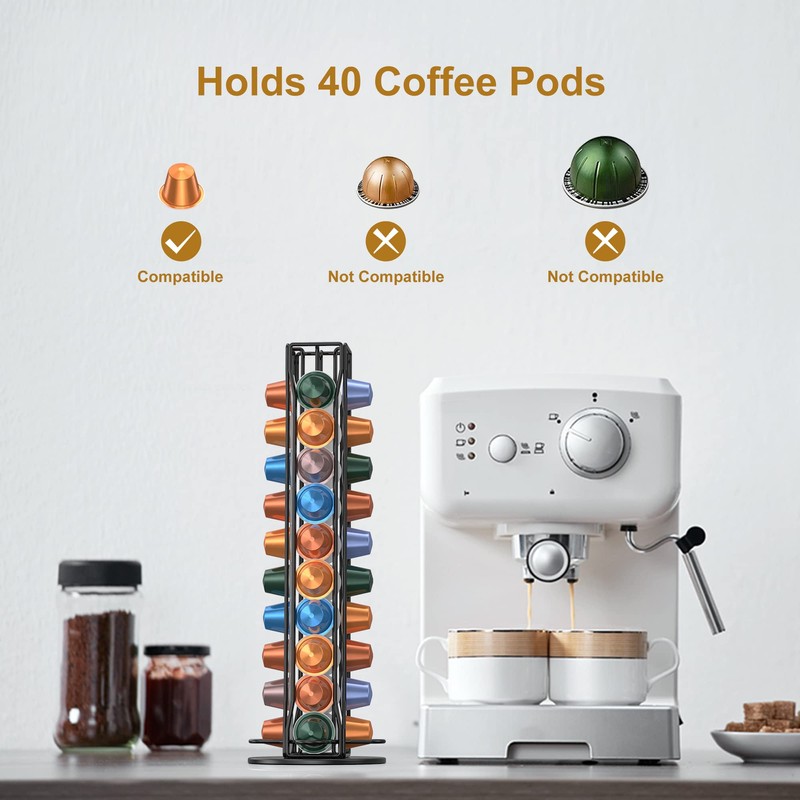 ZECENN Coffee Pod Holder Storage Organizer Compatible with Nespresso OriginalLine,