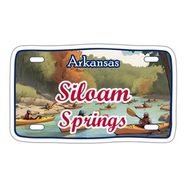 Arkansas Cities/Towns/Villages Name License Plate Sticker | Vinyl | Decal for Car Window, Bumper, Laptop, Water Bottle, 5x3 (Siloam Springs)
