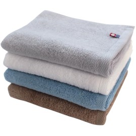 Imabari Back Gauze Half Bath Towel, Thin, Water Absorbent, Quick Drying, Approx. 13.4 x 43.3 inches (34 x 110 cm), Set of 4, Pile & Gauze, Bath Towels, Small, Made in Japan, 100% Cotton, Long Face