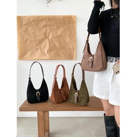Retro Suede Shoulder Bag For Women Underarm Bag Winter Women's Hobo Bag Purse Tote Bag Commuter Handbag