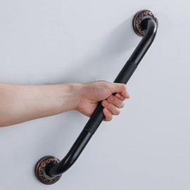700Brass 16-Inch Grab Bar Featuring Anti-Slip Handrail, Solid Brass, Oil Rubbed Bronze, Heavy-Duty Construction Armrest, Bathroom Bathtube Shower Safety Rail