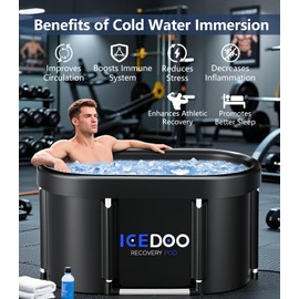 Upgrade XL 139 Gal Large Oval Ice Bath Tub for Athletes,Multiple Layered Portable Outdoor Cold Plunge Tub for Recovery,Cold Plunge for Family - Foldable Bathtubs for Gyms,Indoor,Outdoor use.