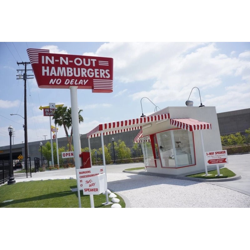 In-N-Out Burger Three (3) Magnets, Oval, Crossed Palm Trees &