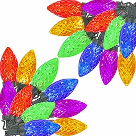 2-Pack Connectable C9 LED Christmas Lights String, 66 FT 100 LED Christmas Lights Plug in with 29V Safe Adaptor, Waterproof Decorative Lights Indoor/Outdoor for Xmas Tree Decoration (Multi-Colored)