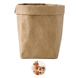 Bombinate Large Washed Craft Washable Storage Bag, Paper Brown, Food Bag