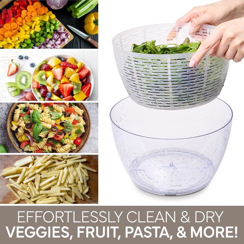 COOK WITH COLOR Electric Salad Spinner, Round 4.5L Capacity –
