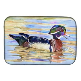 Caroline's Treasures 8831DDM Wood Duck Dish Drying Mat Absorbent Dish Drying Mat Pad for Kitchen Counter Dish Drainer Mat for Countertop, 14 x 21", Multicolor