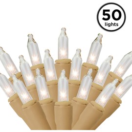 Brite Star 50 Count Designer Series Light Set, Clear, Champagne Wire