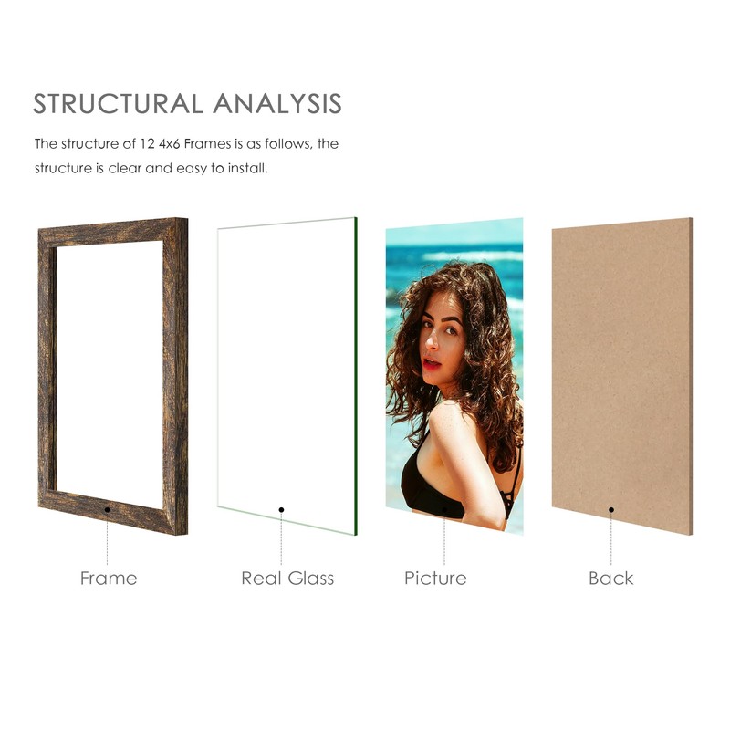 DUENPY 4x6 Picture Frame Collage, 12-Pack Picture Frames Collage Wall