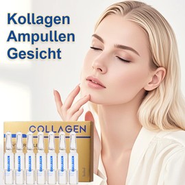 Collagen Ampoules Face for Anti-Wrinkle - Pack of 14 Serum Ampoules for the Face - Collagen Regeneration for Cleavage, Neck & Face - Face Serum Ampoules for Moisturising