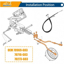 Mixopoly Golf Cart Brake Cable Kit 70969-G03 for EZGO TXT/Medalist 1994-up, Passenger and Drive Side Brake Cables, Replace OEM 70716-G03 70273-G03