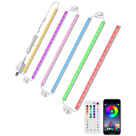 ASOKO RGB Under Cabinet Led Light Plug in, 6 Pack 12 inch Linkable Led Under Counter Lights, Music Sync RGB LED Strip Lights with APP & Remote Control