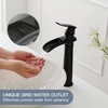 BWE Vessel Sink Faucet Waterfall Matte Black Bathroom Faucets Single