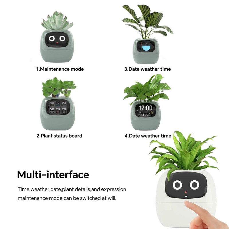 Odpaltoy Odpaltoy Smart Plant Pot with Expression,AI Smart Planter Robot