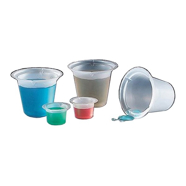 Globe Scientific 3603 Polystyrene Disposable Four Pour Spout Beakers, 20mL