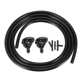ACROPIX Front Windshield Washer Nozzle Sprayer Kit for Nissan Frontier with 2 Meter Fluid Hose - Pack of 6 Black