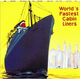 United States Lines 1933 Cabin Liners Vintage Poster Print Retro Style Art  - 11"x17" Canvas