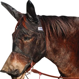 Cashel Quiet Ride Mule Fly Mask with Long Nose and Ears, Black, Mule Weanling