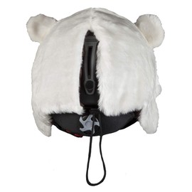 Hoxyheads Polarbär Polar Bear Ski Helmet Cover for Kids, Skier, One Size, White, Plastic, Polyester