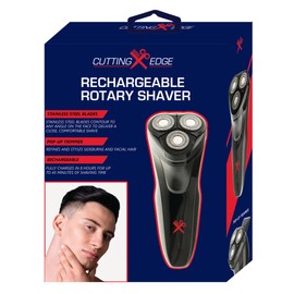 Cutting Edge Shaver for Men, Men’s Rechargeable Cordless Rotary Shaver with Pop-Up Trimmer, 45-Minute Runtime, Wet and Dry Shaver