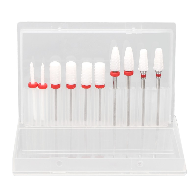 10pcs Nail Art Drill Bits Set Remove Nail Glue Stainless
