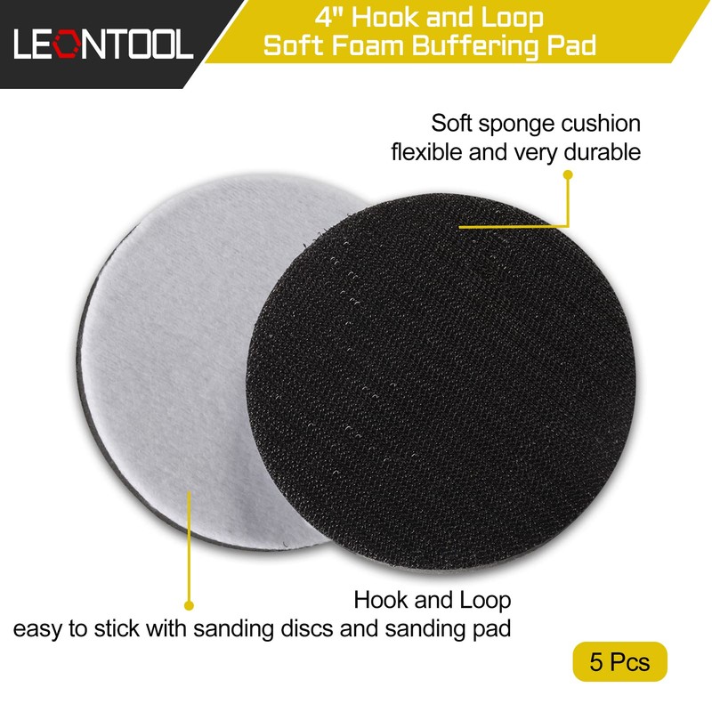 LEONTOOL 4 Inch Hook and Loop Soft Sponge Cushion Interface