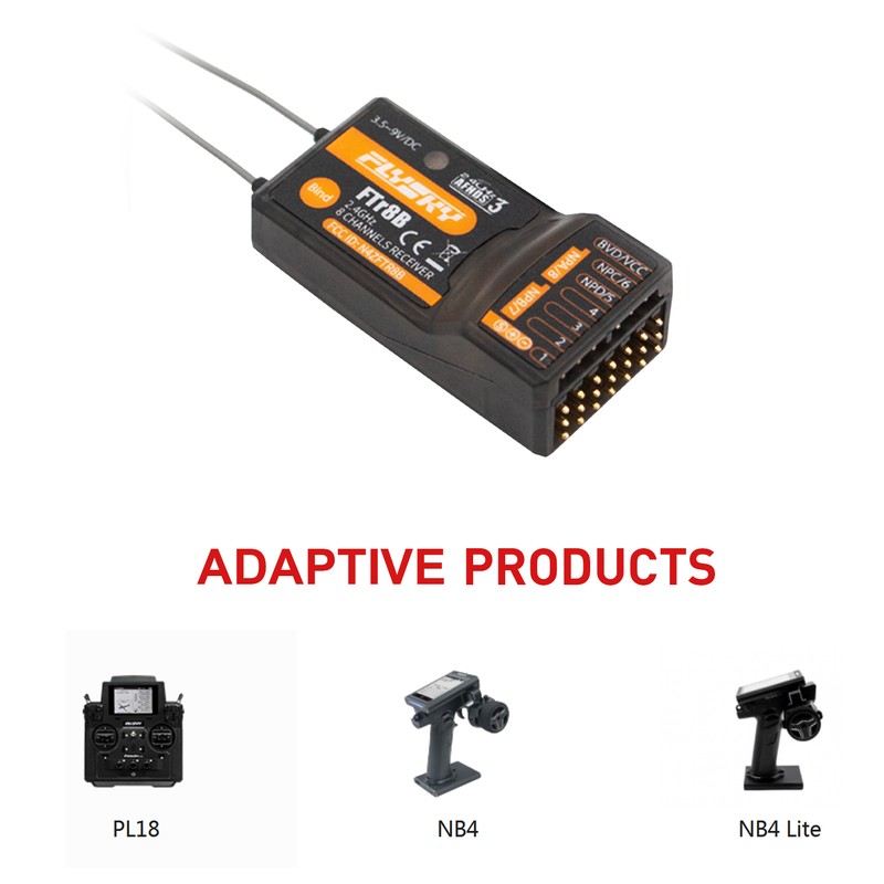 FlySky FTr8B 2.4GHz 8CH Receiver for RC Airplane Helicopter Fixed