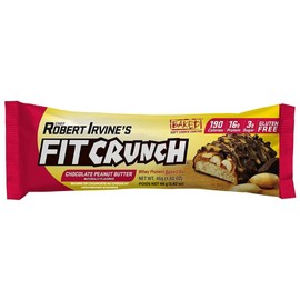 Chef Robert Irvine’s Fitcrunch Whey Protein Bars, 18-count, 1.62oz, Chocolate Peanut Butter