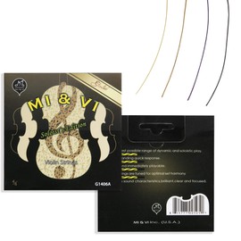 MI&VI SOLOIST’S Violin Strings — 4/4 Scale Full Set (G-D-A-E) with Golden E-String | Synthetic Core | Ball-End | Medium Gauge Tension - By MIVI Music