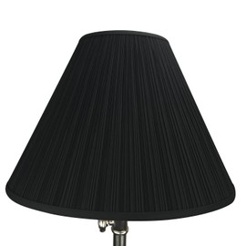 FenchelShades.com Lampshade 7" Top Diameter x 18" Bottom Diameter x 13" Slant Height with Washer (Spider) Attachment for Lamps with a Harp (Pleated Mushroom Black)