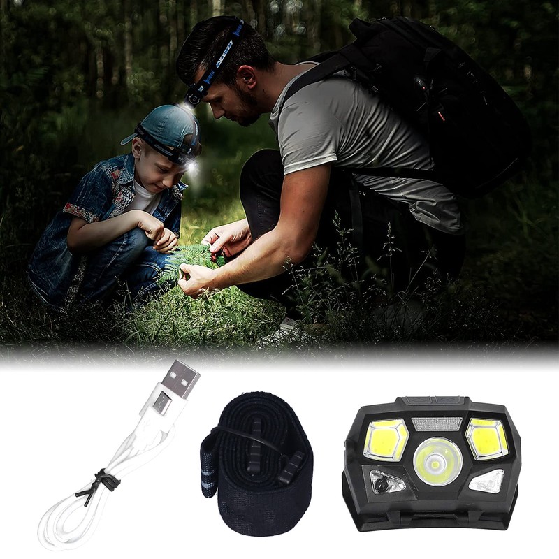 Head Lamp High Brightness Long Battery Life Sensor Switches 60