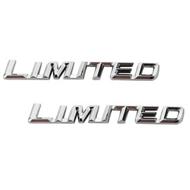 2Pc Limited Emblem 3D Metal Sport Badge Door Trunk Nameplate with Double Tape for Cars, Trucks, Motorcycles (Chrome)