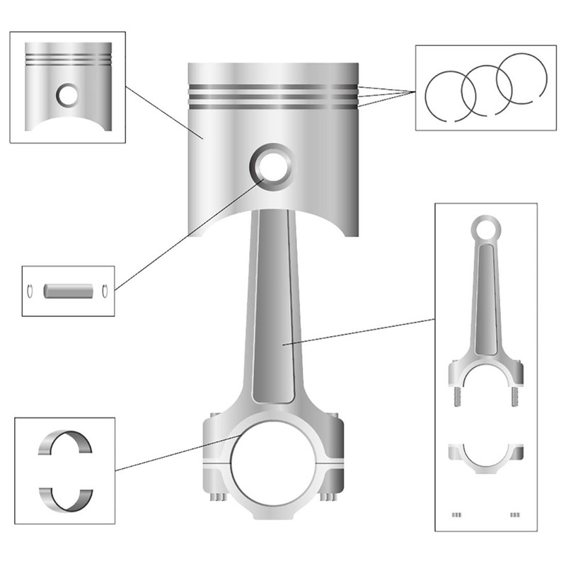 uxcell Engine Piston Ring Set 47mm ID 49mm OD Air