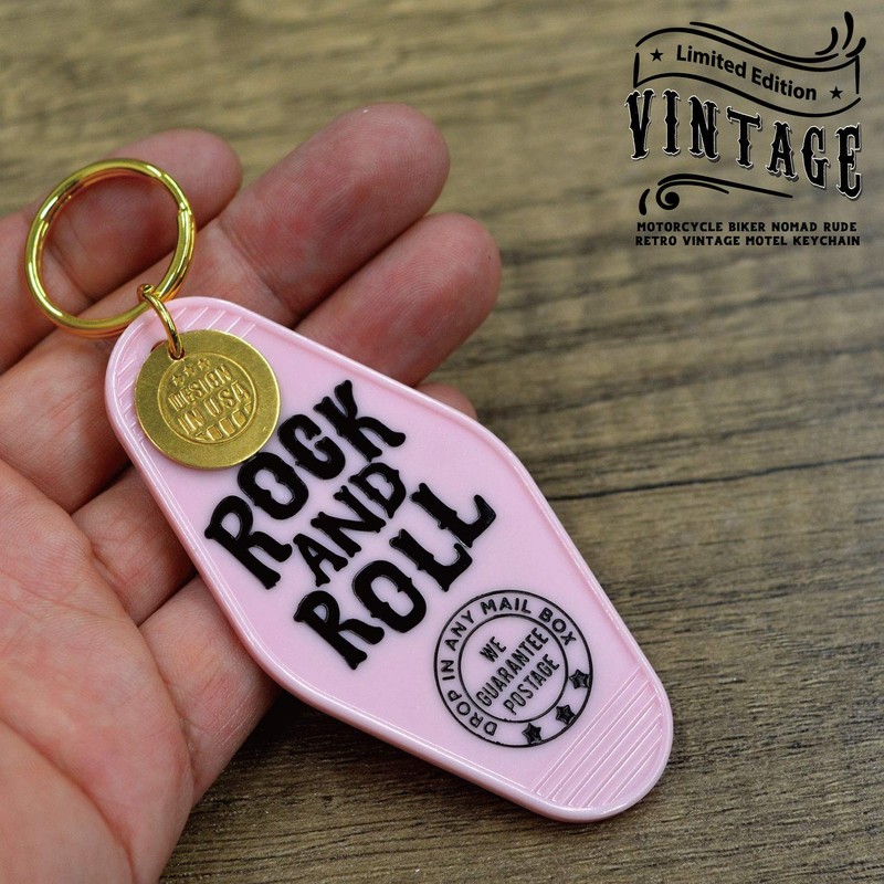 Blue Vogue Biker Motorcycle Harley American Casual Vintage Motel Key