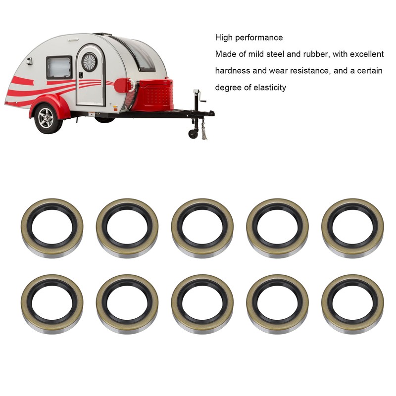 10PCS Double Lip Grease Seals High Hardness Trailer Axle Hub