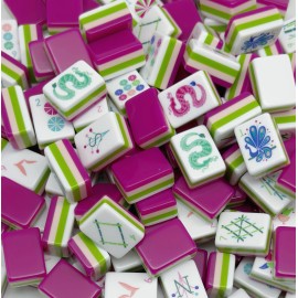 ,American Mahjong Set with 160 Tiles, Custom 4-Layer Mahjong Tiles,Acrylic Luxury Mahjong,Pink Paris Mahjong TilesColor: Deep Pink Dragon